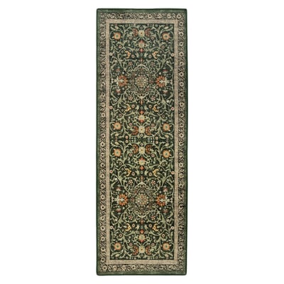 Eco-Washable Country Paisley Green Runner Rug HUG RUG