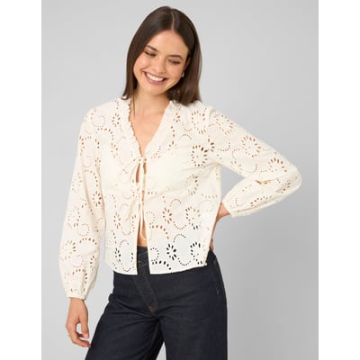 Blouse brodée ajourée BZB