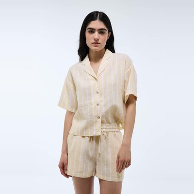 Pyjashort rayé lin coton MONOPRIX
