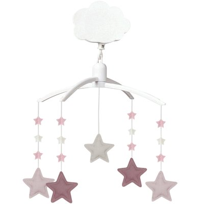 Mobile musical Étoiles vieux rose, beige et rose poudré TROUSSELIER