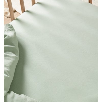Drap housse bébé SATIN DE COTON BIO LAVÉ KADOLIS