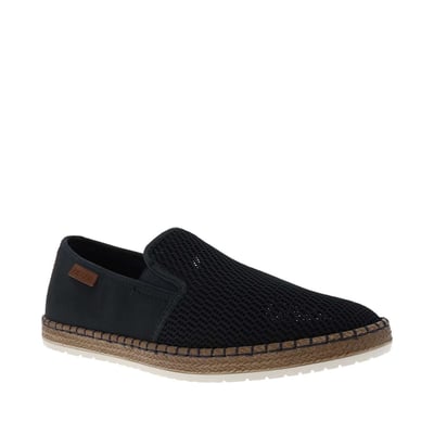 Espadrilles homme marine unies en toile et à semelle à corde RIEKER
