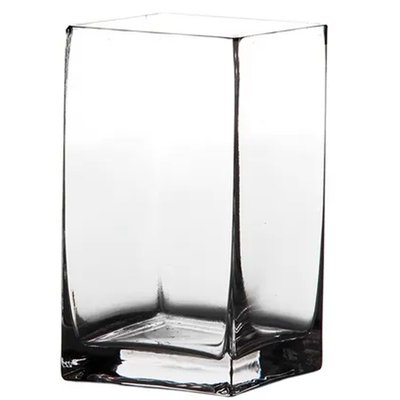 Vase carré en verre transparent 10x10x18cm WADIGA