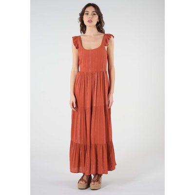 Robe longue bohème à bretelles volantées LUPITA DEELUXE