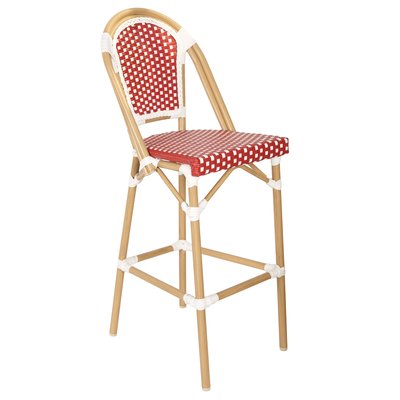 Chaise haute de jardin en aluminium et rotin synthétique, BELLEVILLE OVIALA