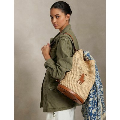 Schoudertas van raffia en leer POLO RALPH LAUREN