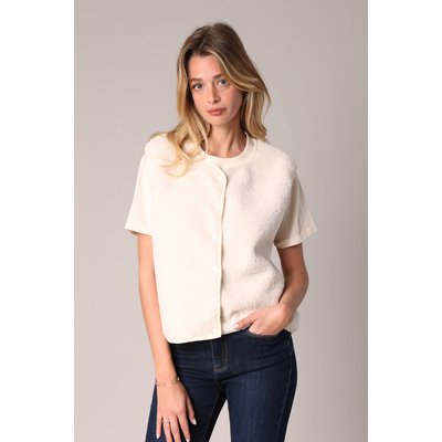 Gilet sans manches en sherpa avec fermeture pressionnée OLERA DEELUXE