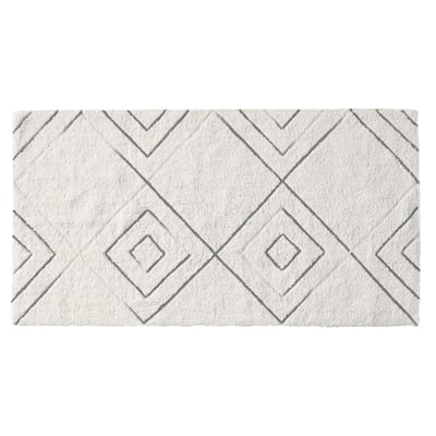 Tapis de bain à losanges en coton tufté HEXAGO GUY LEVASSEUR