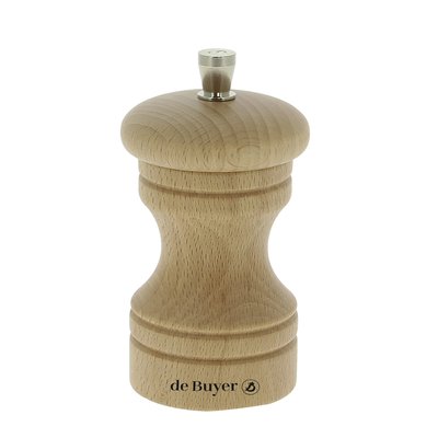 Moulin à sel   10 cm naturel en bois-PASO DE BUYER