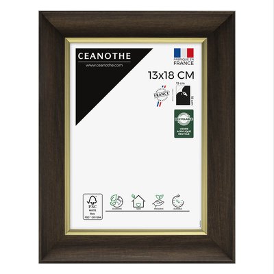 Cadre Photo Ébène Doré 13x18 Cm Marron Résine Recyclée LUNA CEANOTHE