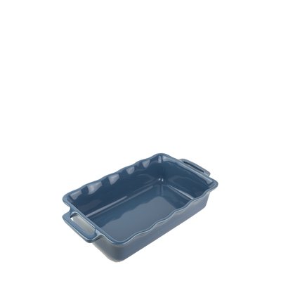Délices Plat céramique four rectangulaire festonné bleu océan 31 cm PEUGEOT