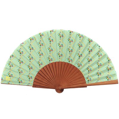 Eventail en bois de merisier et toile coton TANGO VENT DE BOHÈME