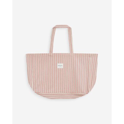 Tote bag large en coton rayé rouge Wanda GRACE & MILA