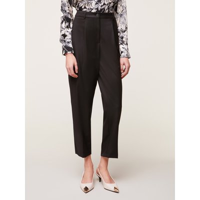 Pantalon en tissu fluide de viscose mélangée avec pinces sur le devant MOTIVI