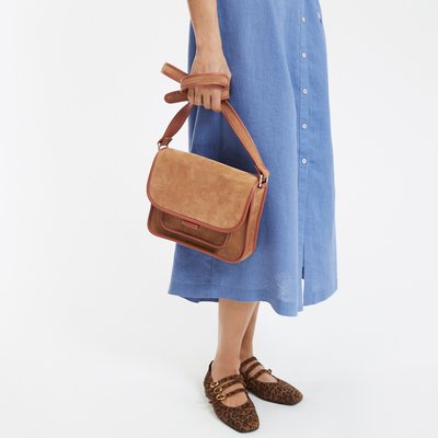 Sac besace en cuir bi-matière Signature FELICIE LA REDOUTE COLLECTIONS