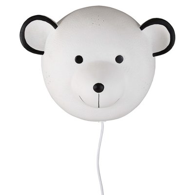 Kids White Ceramic Bear Wall Light SO'HOME