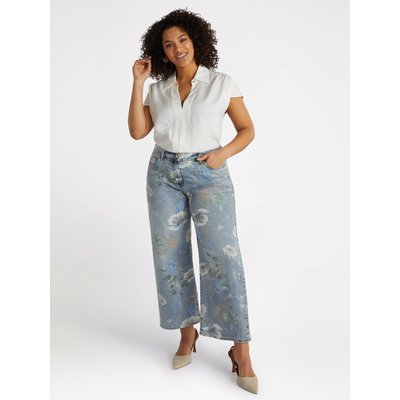Jeans cropped dalla delicata stampa floreale FIORELLA RUBINO