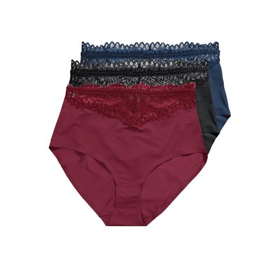 Maxislips, lot de 3, ceinture en dentelle ULLA POPKEN