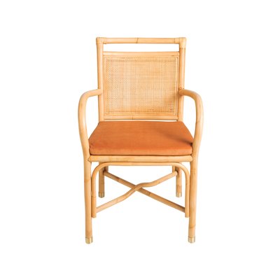 Fauteuil de table rotin et velours RIVIERA KOK