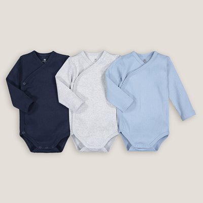 Lot de 3 bodies naissance en coton bio LA REDOUTE COLLECTIONS