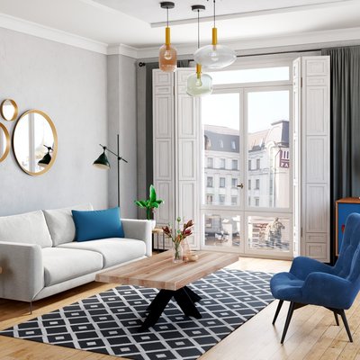 Table basse design en chêne blanc avec bords naturels PALERME PIER IMPORT