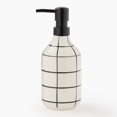 Distributeur de savon, en céramique à carreaux   18,7x7,5x7,5cm MONOPRIX