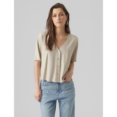 Blouse courte, encolure v, manches courtes VERO MODA