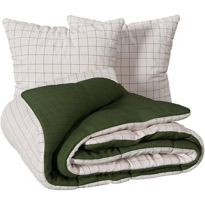 Housse de couette + 2 taies contemporaine carreaux EDEN