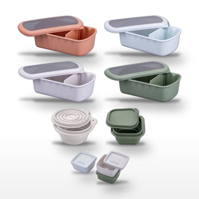 Lot de 4 lunch box 1L 2 boîtes à snacks et 3 boîtes STORAGE FACKELMANN