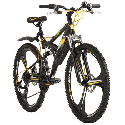 WYLD Mountainbike Fully 26'' Bliss noir-jaune 21 vitesses RH 47 cm Roues en magnésium KS