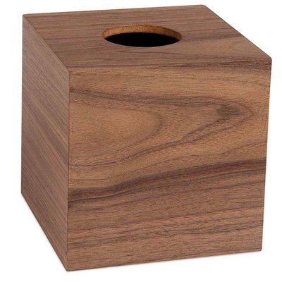 Boîte à mouchoirs carrée en bois de noyer 13x13x13cm WADIGA