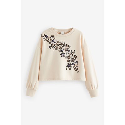 Sweat à manches longues motif léopard sequins NEXT