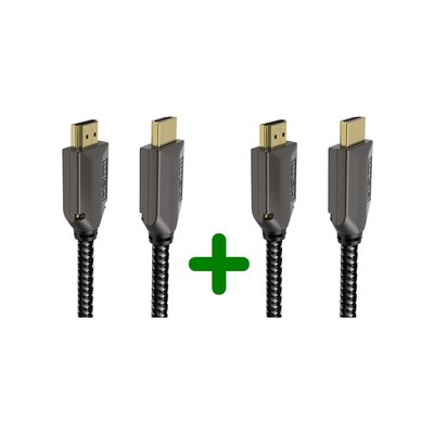 Câble HDMI x2 HDMI 2.1 droit noir 1M5 ADEQWAT