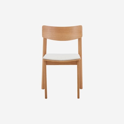 Lot de 2 chaises en tissu texturé et chêne massif ETIENNE HABITAT