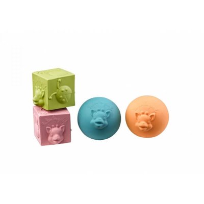 Set 2 balles + 2 cubes So'Pure Sophie la girafe VULLI