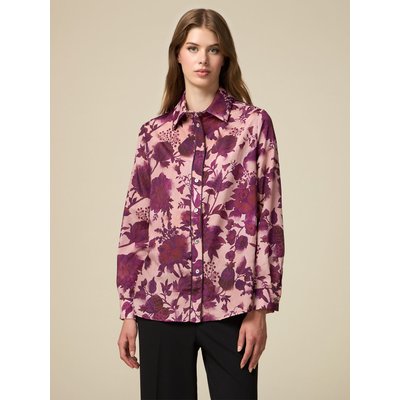Chemise en crêpe fluide motif à fleurs OLTRE