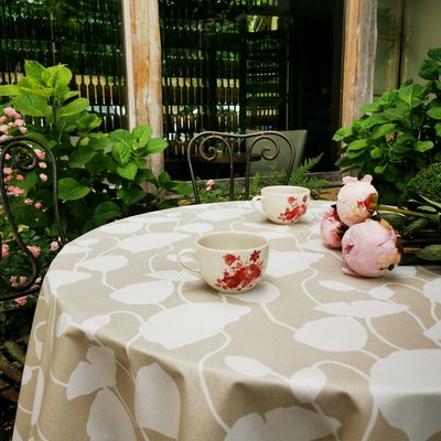 Nappe enduite carrée ou rectangle PAVOTS FLEUR DE SOLEIL