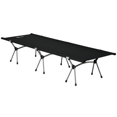 Lit de camp pliable hauteur réglable inclus alu. Oxford noir OUTSUNNY