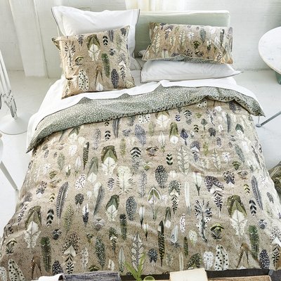 Housse de couette imprimée en percale de coton, QUILL NATURAL DESIGNERS GUILD