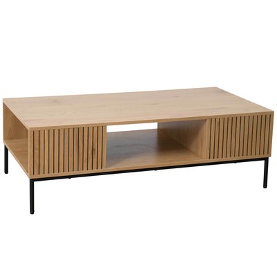 Table basse en acier et MDF décor mélaminé 150 cm, DAKOTA OVIALA