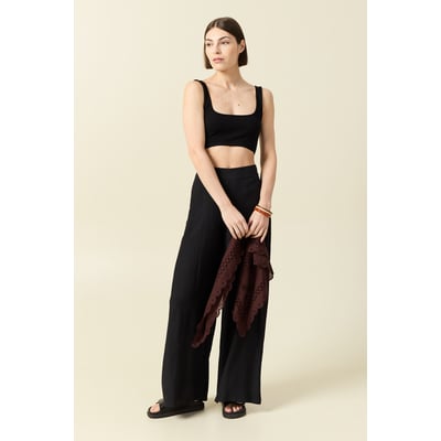 Pantalon large taille haute fluide BONOBO