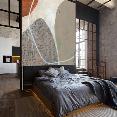 Papier peint graphique pierres marquees HEXOA