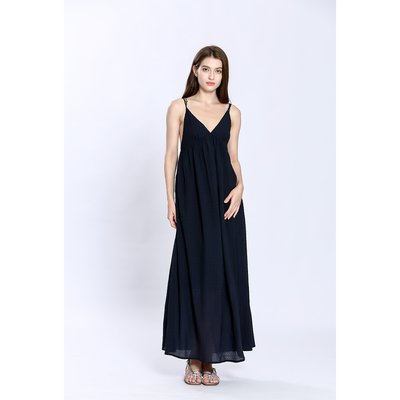 Robe longue col V, bretelles chaînes SEE U SOON