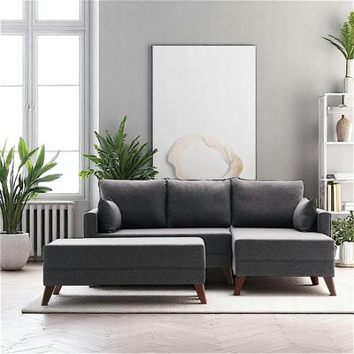 Canapé d'angle convertible anthracite - côté droit SPLIT PIER IMPORT