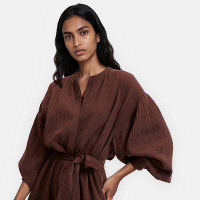 Belted Long Sleeve Maxi Dress LA REDOUTE COLLECTIONS