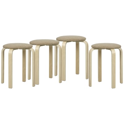 Tabouret Bois Kaki HOMCOM