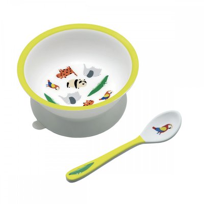 Bol ventouse avec cuillère LE ZOO PETIT JOUR