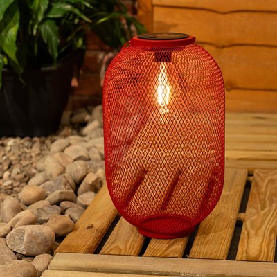 Solar Powered Outdoor Metal Mesh Basket Lantern SO'HOME