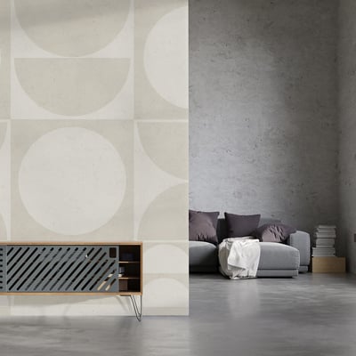 Papier peint cercles beige tendance HEXOA