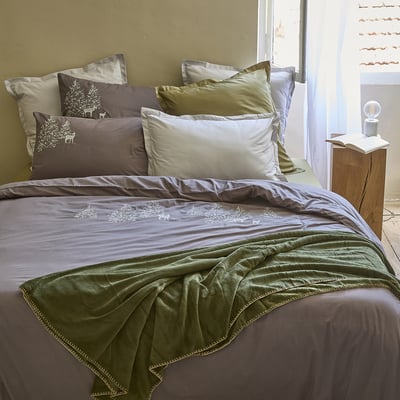 Housse de couette brodée TRESOR DES FORETS SYLVIE THIRIEZ
